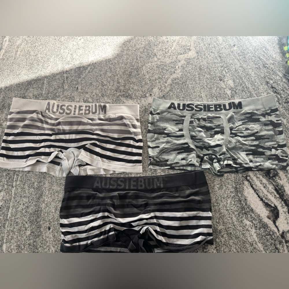 Lot of 3 Men's XL AussieBum Boxer Briefs - The B&W Combo